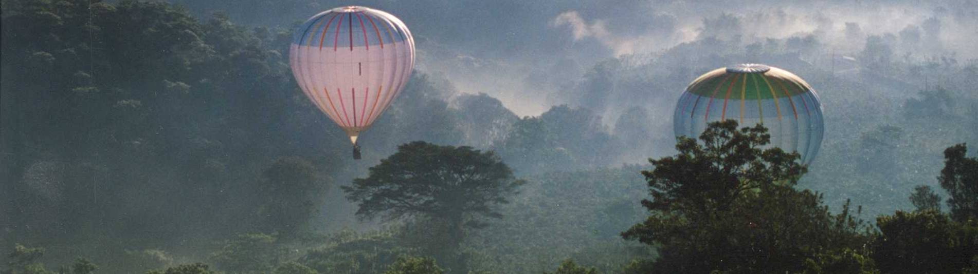 Serendipity Costa Rica balloons over rainforest in Costa Rica
