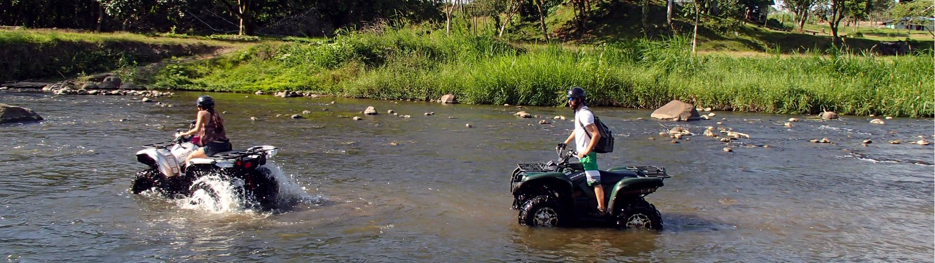 Serendipity Adventures Costa Rica ATV's stop at the river for a quick lunch and swim